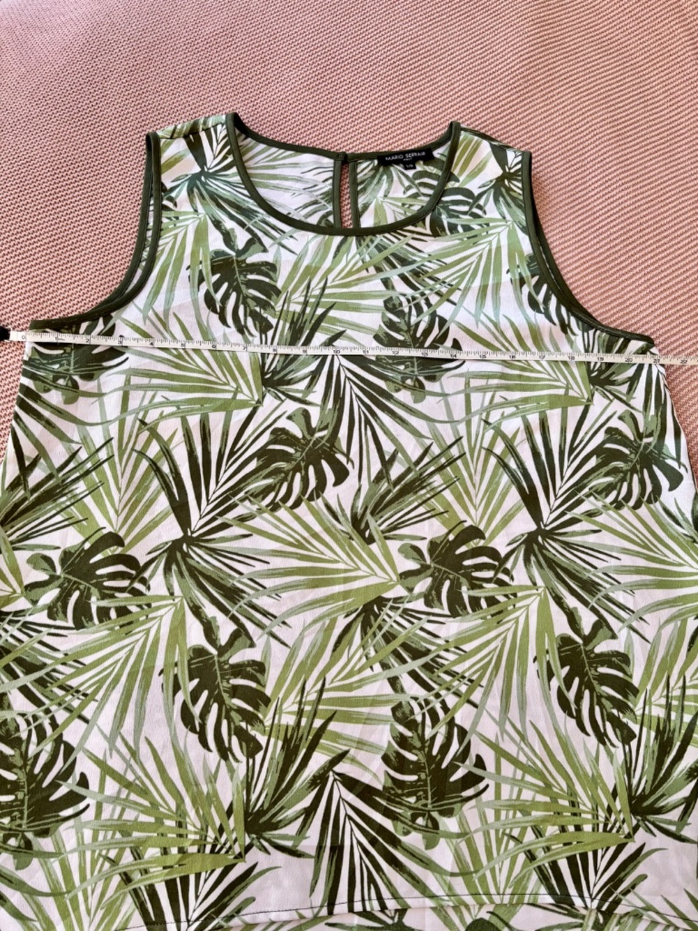 Mario Serrani Tropical Leaf Pattern Sleeveless Top Women’s Size Large - Picture 11 of 11